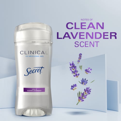Secret Clinical Strength Clear Gel Antiperspirant and Deodorant for Women, Clean Lavender Perspective: bottom
