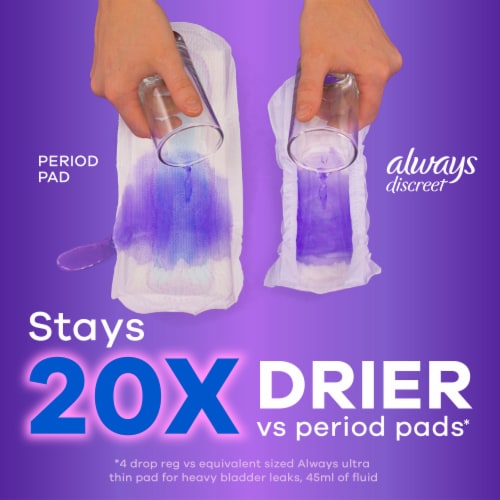Always Discreet Light Absorbency Size 3 Incontinence and Postpartum Pads Perspective: bottom