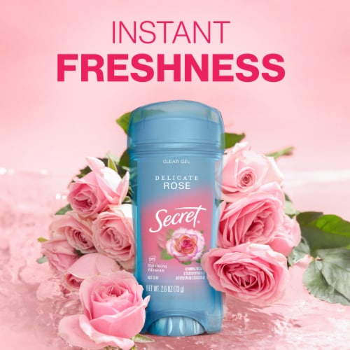 Secret Fresh Delicate Rose Clear Gel Antiperspirant and Deodorant Perspective: bottom