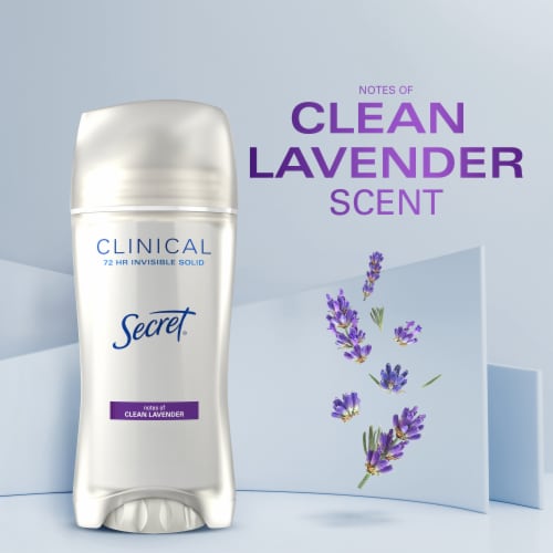 Secret Clinical Strength Invisible Solid Antiperspirant and Deodorant for Women, Clean Lavender Perspective: bottom