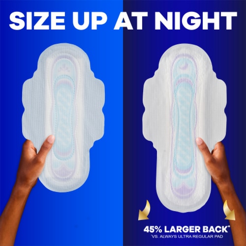 Always Ultra Thin Pads with Wings Long Super Absorbency Size 2 Unscented Perspective: bottom