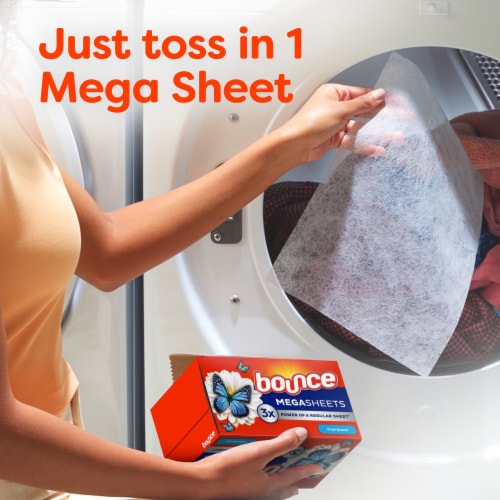 Bounce Wrinkle Guard Outdoor Fresh Dryer Sheets Perspective: bottom