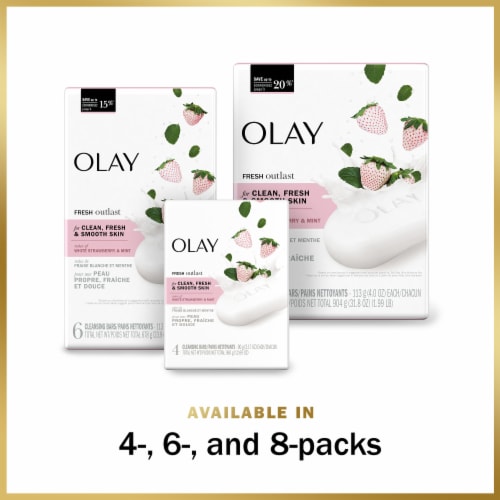 Olay Fresh Outlast Notes Of Cooling White Strawberry & Mint Beauty Bar Perspective: bottom