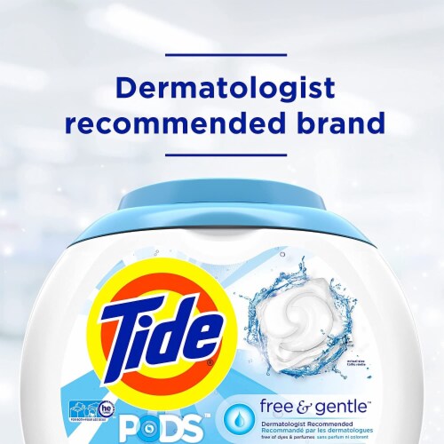 Tide PODS Free & Gentle Liquid Laundry Detergent Pacs Perspective: bottom