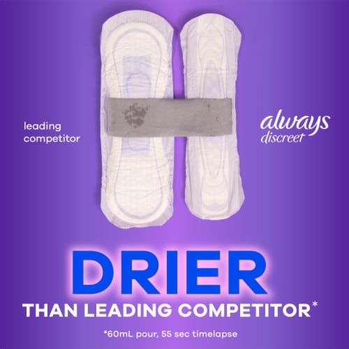 Always Discreet Adult Incontinence Pads for Women Extra Heavy Absorbency Long Length Perspective: bottom