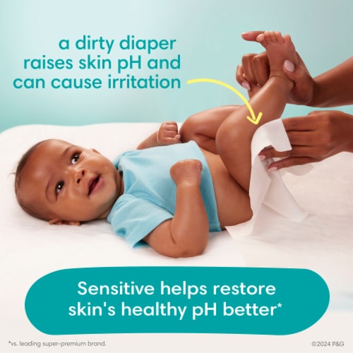 Pampers Sensitive Perfume Free Baby Wipes Perspective: bottom