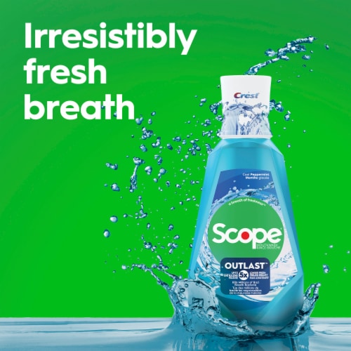 Crest Scope Outlast Cool Peppermint Mouthwash Perspective: bottom