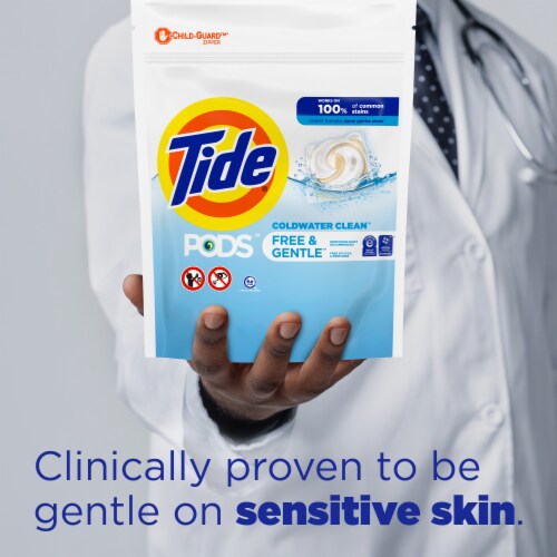 Tide PODS Free and Gentle Unscented Liquid Laundry Detergent Soap Pacs Perspective: bottom