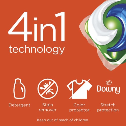 Tide PODS with Downy April Fresh Liquid Laundry Detergent Pacs Perspective: bottom