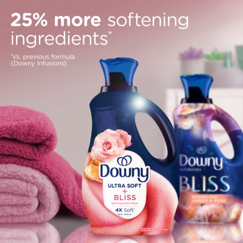 Downy Sparkling Amber & Rose Infusions Liquid Fabric Conditioner Fabric Softener Perspective: bottom