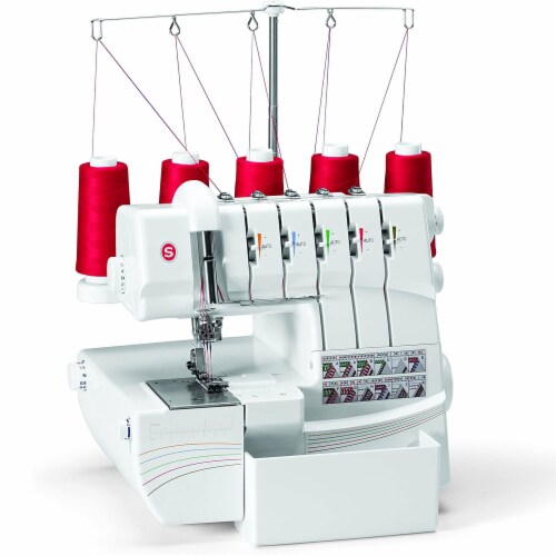 SINGER 14T968DC Professional 2 to 5 Thread Stitch Serger Sewing Machine, White Perspective: bottom