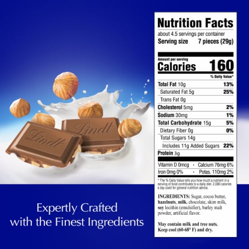 Lindt CLASSIC RECIPE Hazelnut Milk Chocolate S'mores Candy Bar Perspective: bottom