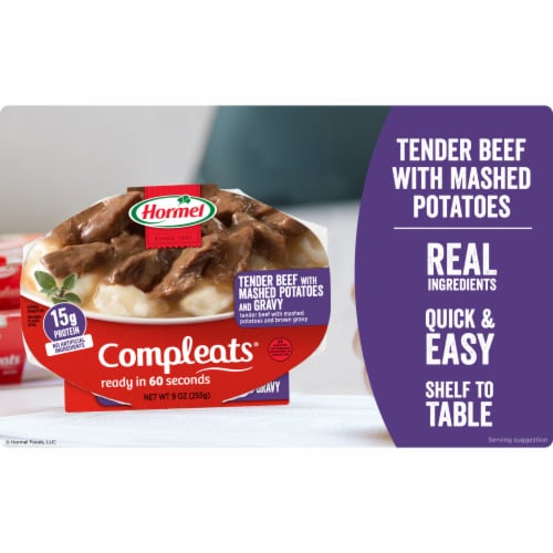Hormel® Compleats® Beef Tips with Mashed Potatoes and Gravy Microwave Tray Perspective: bottom