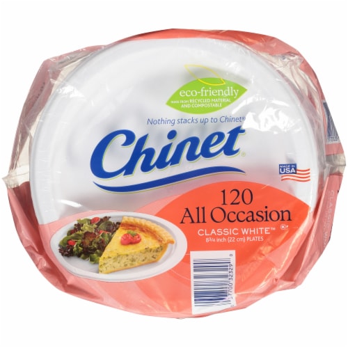 Chinet All Occasion 8.75 Paper Plates, Classic White, 125/Pack