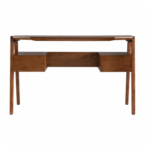SEI Furniture Clyden 2 Drawer Writing Desk in Dark Tobacco Perspective: bottom