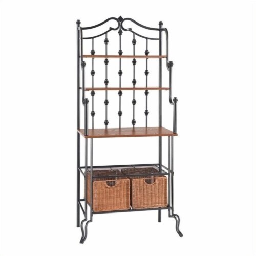 SEI Furniture Carlsbad Baker's Rack in Black Perspective: bottom