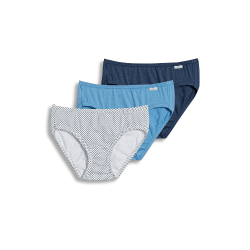 Jockey® Elance® Women's Bikini Panty - 3 pk - Heather Blue/Deep Blue/Dot Perspective: bottom