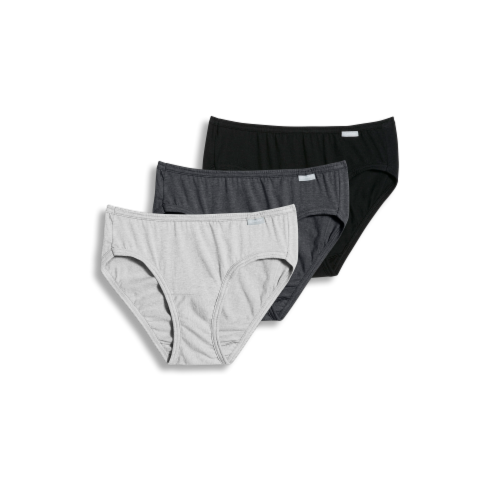 Jockey® Elance® Women's Bikini Panty - 3 Pack - Gray Heather/Charcoal Heather/Black Perspective: bottom