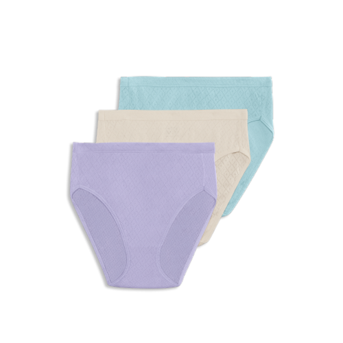 Jockey® Elance® Women's Breathe French Cut Underwear Pack - Violet/Sand/Mint Perspective: bottom