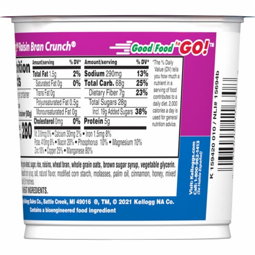 Kellogg's® Raisin Bran Crunch Cereal Cup Perspective: bottom