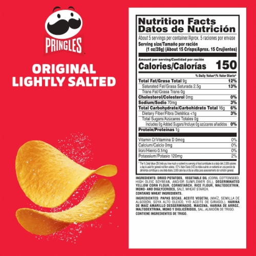 Pringles® Lightly Salted Original Potato Crisps Chips Perspective: bottom
