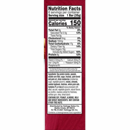 Kellogg's Special K Fruit and Salted Nut Protein Energy Bars Perspective: bottom
