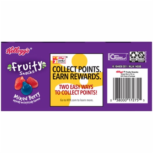 Kellogg's Mixed Berry Flavored Fruity Snacks Perspective: bottom