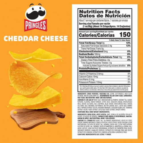 Pringles® Cheddar Cheese Potato Crisps Chips Party Stack Perspective: bottom