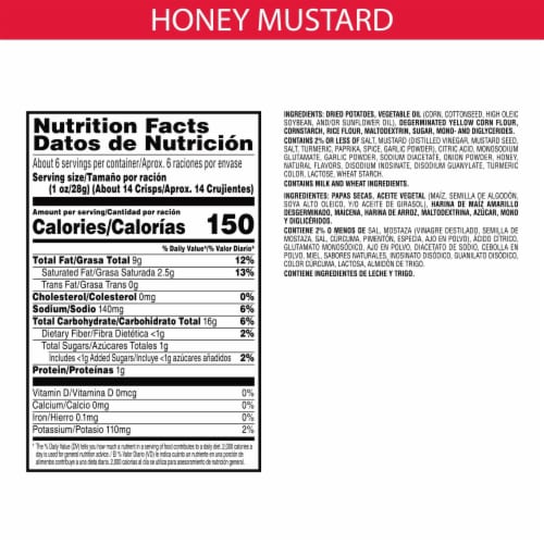 Pringles® Honey Mustard Potato Crisps Chips Perspective: bottom