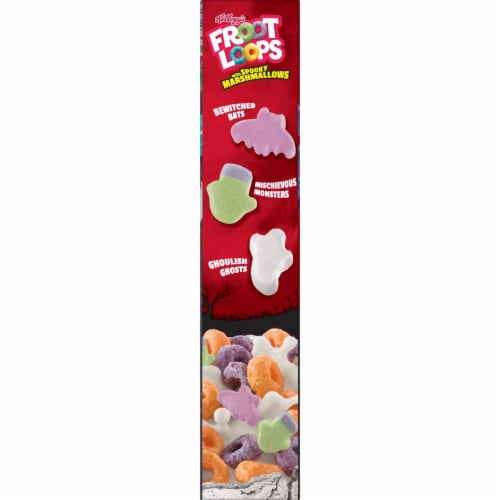 Kellogg's Froot Loops Original with Spooky Marshmallows Cold Breakfast Cereal Perspective: bottom