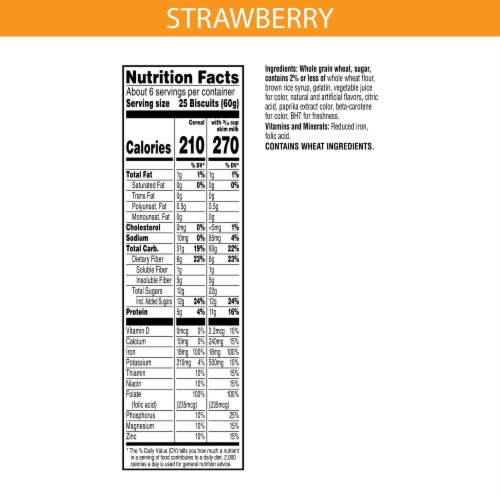 Kellogg's Frosted Mini Wheats Strawberry Cold Breakfast Cereal Family Pack Perspective: bottom