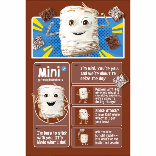 Kellogg's Frosted Mini-Wheats Little Bites Chocolate Cold Breakfast Cereal Family Pack Perspective: bottom