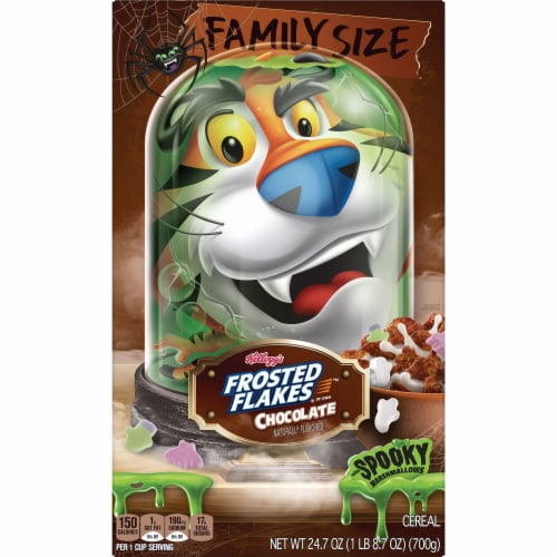Kellogg's® Frosted Flakes Chocolate with Spooky Marshmallows Family Size Cereal Perspective: bottom