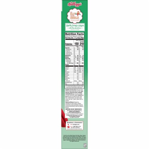 Kellogg's Elf on the Shelf Sugar Cookie with Marshmallows Cold Breakfast Cereal Family Size Perspective: bottom