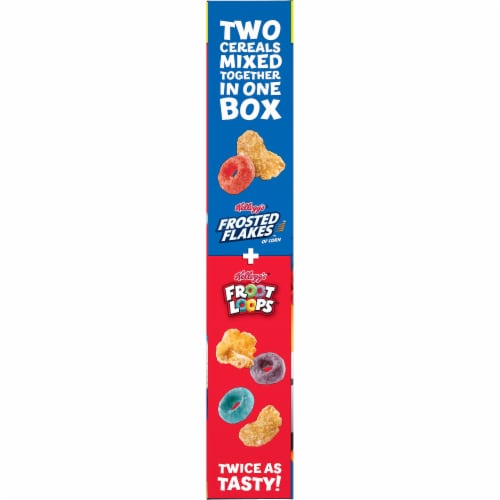 Kellogg's Mashups Frosted Flakes and Froot Loops Cold Breakfast Cereal Family Size Perspective: bottom