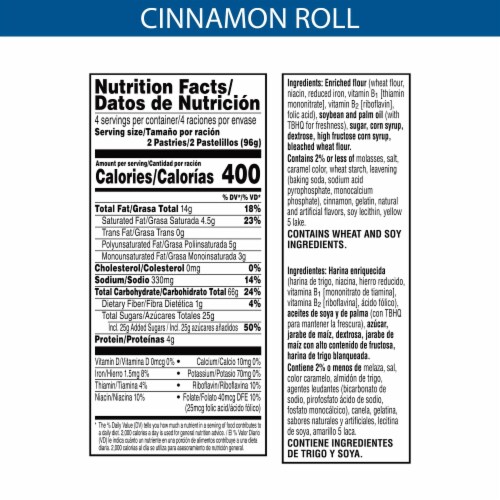 Pop-Tarts Cinnamon Roll Drizzle Toaster Pastries Perspective: bottom