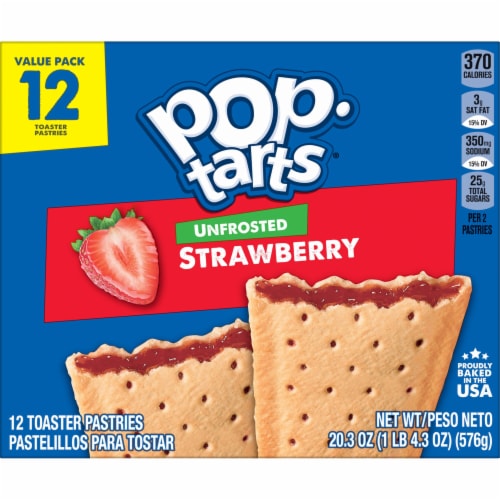 Pop-Tarts Unfrosted Strawberry Toaster Pastries Perspective: bottom