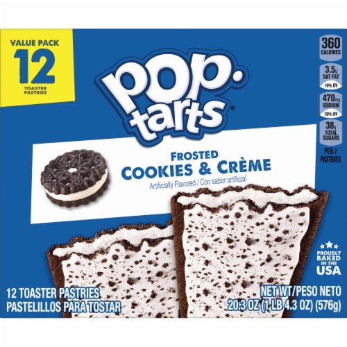 Pop-Tarts Cookies and Creme Toaster Pastries Perspective: bottom