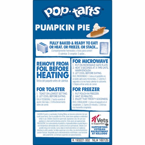 Pop-Tarts Frosted Pumpkin Pie Toaster Pastries Perspective: bottom