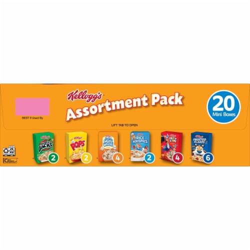 Kellogg's Assortment Pack Variety Pack Cold Breakfast Cereal Perspective: bottom