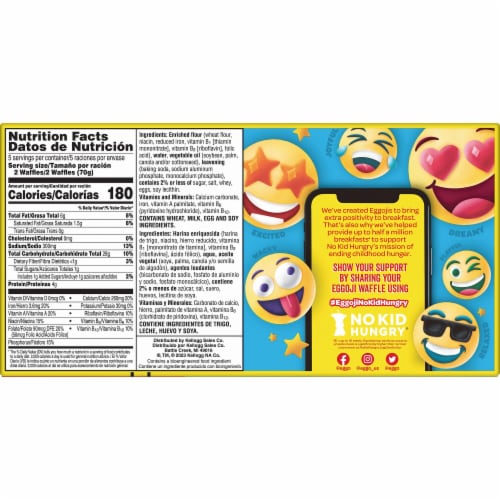 Kellogg's® Eggo® Eggoji Homestyle Frozen Waffles Perspective: bottom