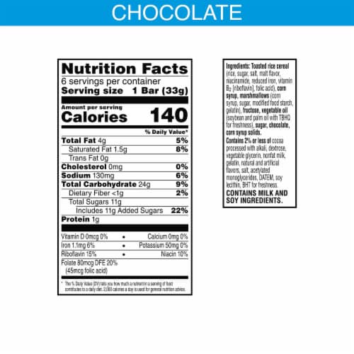 Rice Krispies Treats Homestyle Chocolate Marshmallow Snack Bars Perspective: bottom