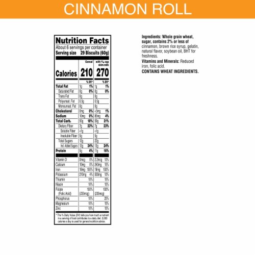 Kellogg's Frosted Mini-Wheats Cinnamon Roll Cold Breakfast Cereal Perspective: bottom
