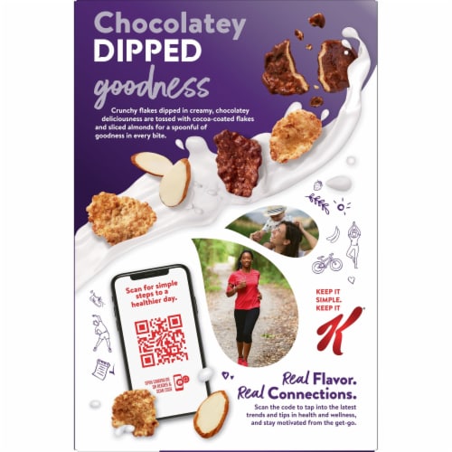 Kellogg's Special K Chocolatey Dipped Flakes with Almonds Cold Breakfast Cereal Original Size Perspective: bottom
