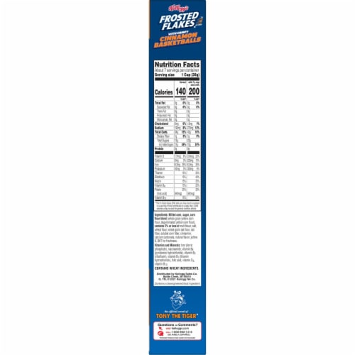 Kellogg's Frosted Flakes Crispy Cinnamon Basketballs Breakfast Cereal Perspective: bottom