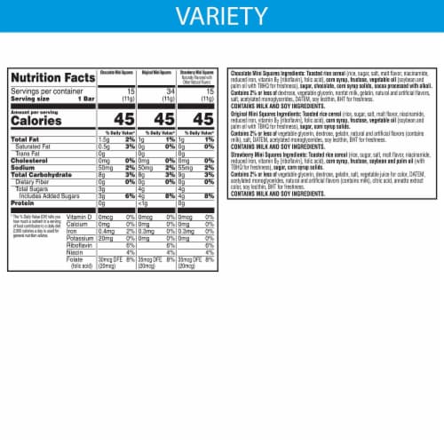 Kellogg's Rice Krispies Treats Variety Pack Mini Marshmallow Snack Bars Perspective: bottom