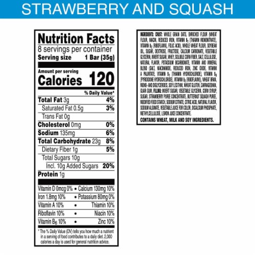 Nutri-Grain Strawberry and Squash Soft Baked Breakfast Bars Perspective: bottom