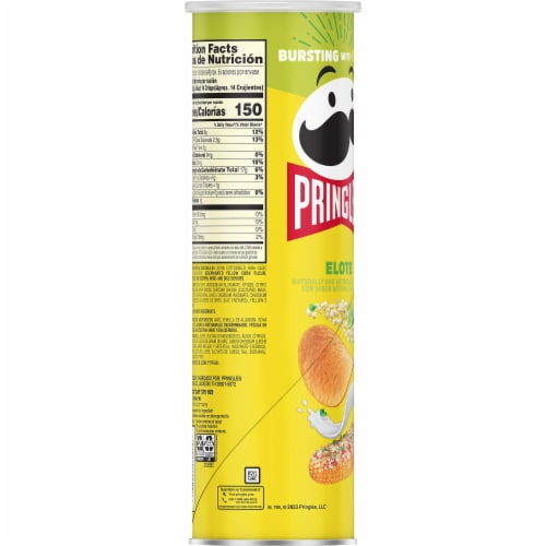 Pringles® Elote Mexican Street Corn Potato Crisps Chips Perspective: bottom