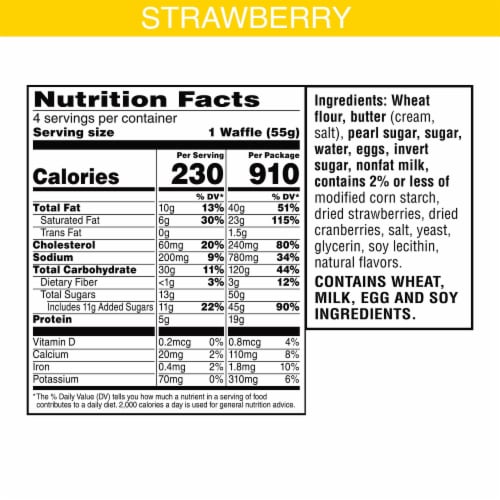 Eggo Strawberry Frozen Grab & Go Waffles Perspective: bottom