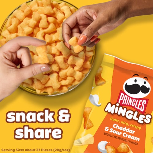Pringles® Mingles Cheddar and Sour Cream Puffed Snacks Perspective: bottom